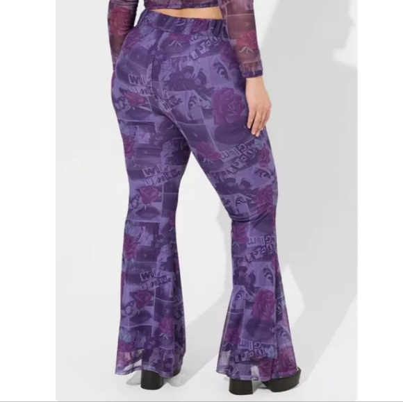 TORRID‎ Betsey Johnson Mesh Flare Pull-On Pants Purple Women Plus Size 5X - Picture 2 of 15